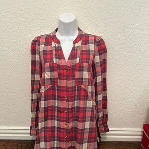 Anthropologie Plaid Button Down Shirt